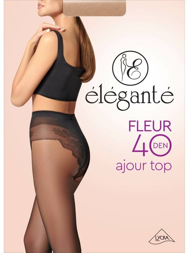 Elegante колготи жіночі  FLEUR 40, р.4, nero