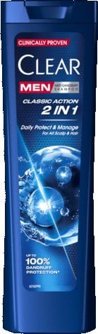 Шампунь Clear Classic Action 2 в 1 Щоденний захист та догляд 225 мл