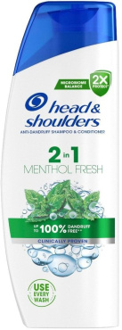Шампунь против перхоти Head & Shoulders Ментол 2-в-1, 330 мл