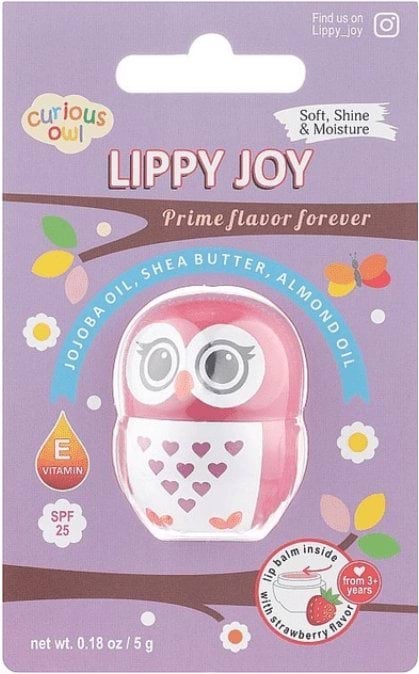 Дитячий бальзам для губ Curious Owl з ароматом полуниці - Ruby Rose Lippy Joy 5 г