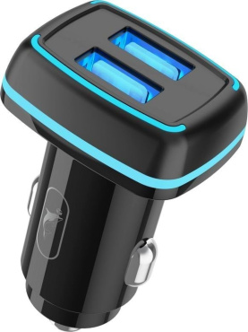 Автомобильное зарядное устройство SkyDolphin SZ18, 2 x USB, 3.4 A, цвет black фото 1