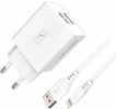 Сетевое зарядное устройство SkyDolphin SC30L цвет white: адаптер 2 x USB 2.1A 1 шт., кабель lightning 1 шт. фото 1