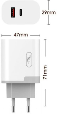 Сетевое зарядное устройство SkyDolphin SC30T: адаптер 2 x USB 2.1A 1 шт., кабель Type-C 1 шт. фото 1