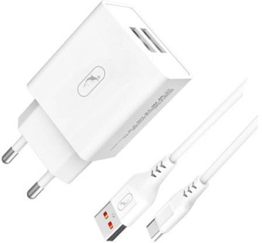 Сетевое зарядное устройство SkyDolphin SC30T: адаптер 2 x USB 2.1A 1 шт., кабель Type-C 1 шт. фото 2