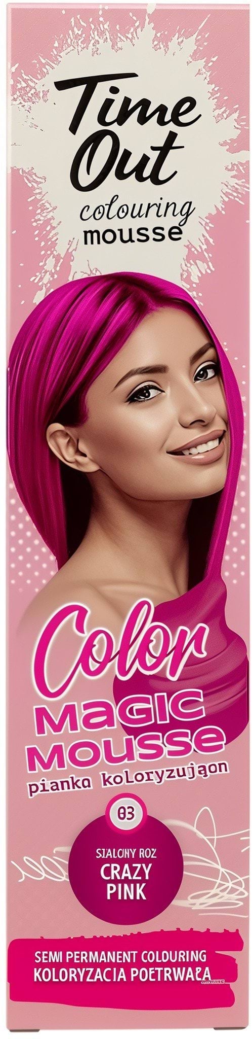 TIME OUT тонуючий мус для волосся Crazy Pink, 75мл