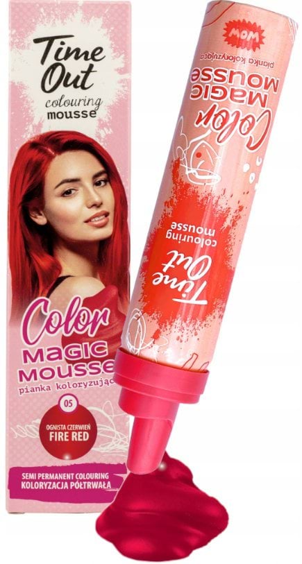 Тонирующий мусс для волос TIME OUT Color Magic Mousse оттенок 05 Fire Red, 75 мл фото 1