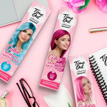 Тонирующий мусс для волос TIME OUT Color Magic Mousse оттенок 01 Neon Pink 75 мл фото 4