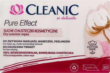 Сухие косметические салфетки Cleanic pure effect 50 шт.