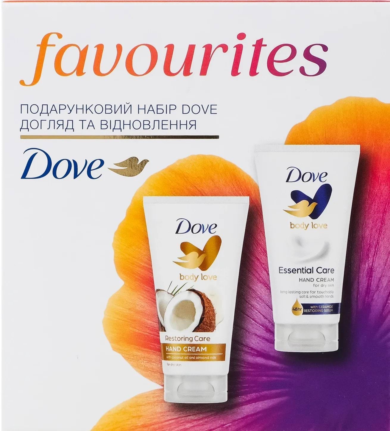 Dove набір Догляд та відновлення (крем д/рук, 75мл+крем д/рук, 75мл), 1шт