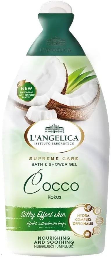 Гель для ванни та душу L'ANGELICA Supreme Care відновлюючий з кокосом 500 мл
