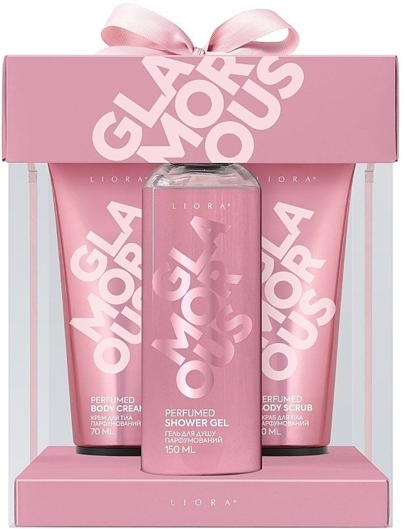 Liora набір Glamorous (гель д/душу,150мл+крем д/тіла,70мл+скраб,70мл), 1шт