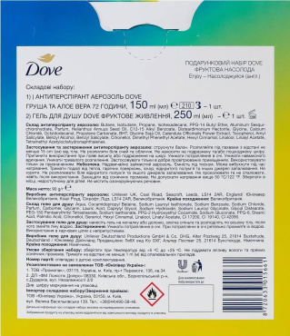 Набор Dove фруктовое наслаждение (гель для душа 250 мл + дезодорант спрей 150 мл) 1 шт. фото 1