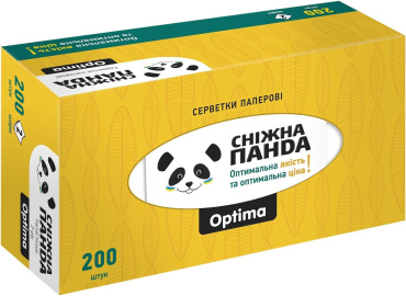 Серветки паперові Сніжна панда Оптіма двошарові 200 шт. фото 3