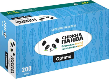 Серветки паперові Сніжна панда Оптіма двошарові 200 шт. фото 4