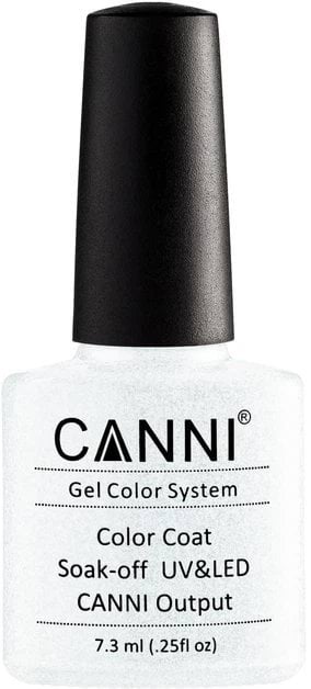 Гель-лак Canni 206 перлинний з голографічним мікроблиском 7.3 мл