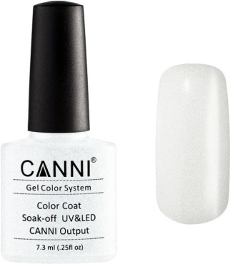 Гель-лак Canni 206 жемчужный с голографическим микроблеском 7.3 мл фото 1