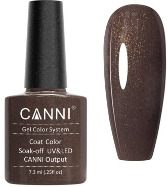 Гель-лак Canni 211 серо-коричневый с золотистым микроблеском 7.3 мл