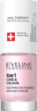 Лак-кондиціонер для нігтів Eveline cosmetics mail therapy care & colour nail conditioner 6 in 1 фото 1