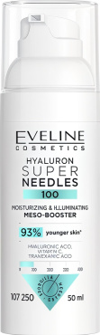 Мезобустер зволожувальний, освітлювальний для обличчя Eveline Cosmetics Super Needles Hyaluron 50 мл