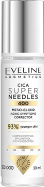 Мезо-еліксир коректор ознак старіння шкіри обличчя Eveline Cosmetics Cica Super Needles 400, 30 мл фото 1