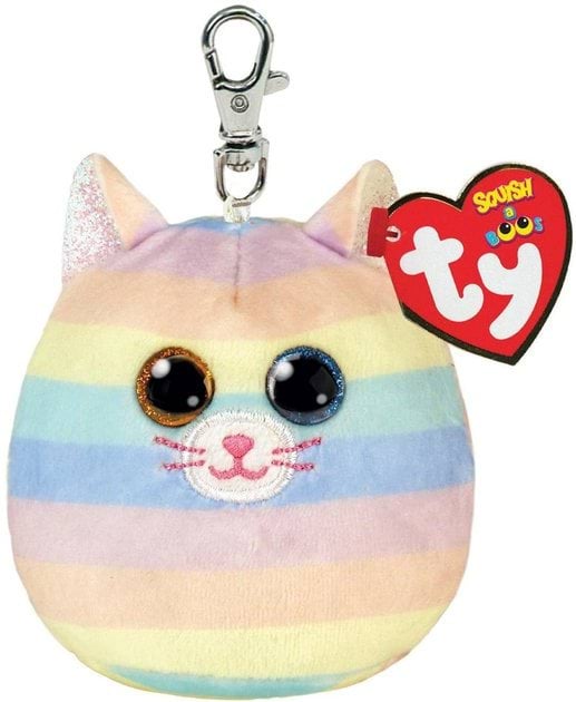 Іграшка-брелок TY Squish-a-Boos Кішка Heather 12 см м'яка