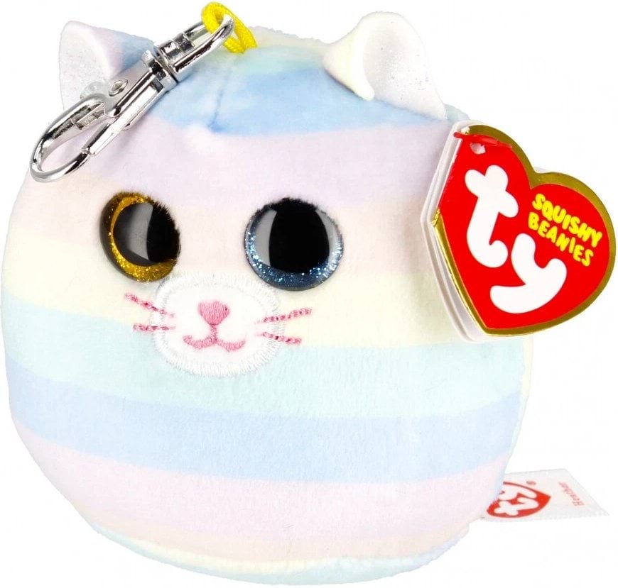 Игрушка-брелок TY Squish-a-Boos Кошка Heather 12 см мягкая фото 1