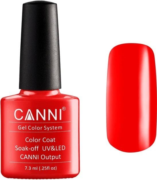 CANNI Гель-лак 108 класичний червоний, 7,3мл