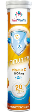Таблетки шипучие NatHealth Витамин С + Цинк витаминно-минеральный комплекс 20 шт.