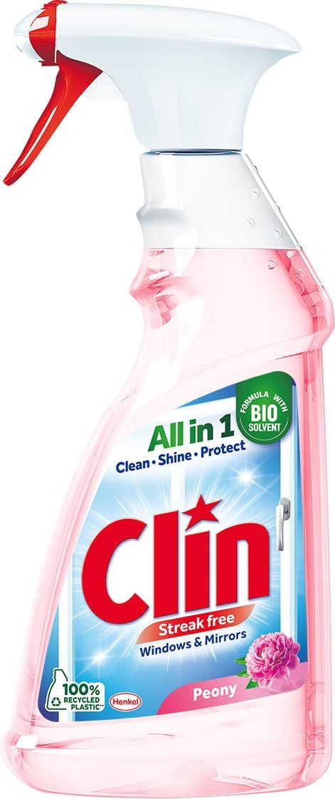 Clin Засіб для миття вікон та поверхонь Півонія розпилювач, 500мл