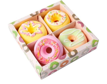 Набор бомбочек для ванны Sadoer Doughnuts в форме пончиков 4 шт. x 100 г