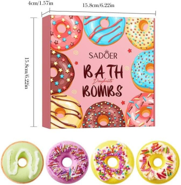 Набор бомбочек для ванны Sadoer Doughnuts в форме пончиков 4 шт. x 100 г фото 4