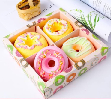 Набор бомбочек для ванны Sadoer Doughnuts в форме пончиков 4 шт. x 100 г фото 3