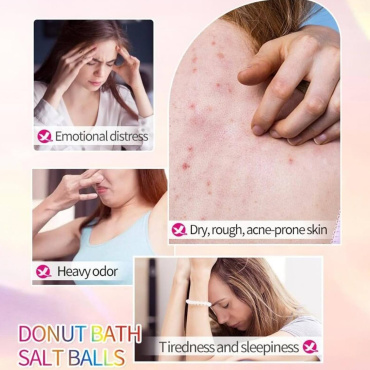 Набор бомбочек для ванны Sadoer Doughnuts в форме пончиков 4 шт. x 100 г фото 6