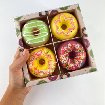 Набор бомбочек для ванны Sadoer Doughnuts в форме пончиков 4 шт. x 100 г фото 5