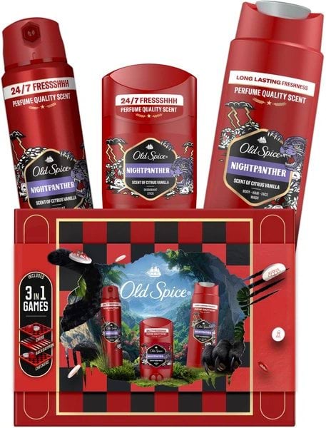 Набір Old Spice (Дезодорант стік 50 мл + Дезодорант спрей 150 мл + Гель для душу-шампунь 250 мл + Гра 3 в 1)