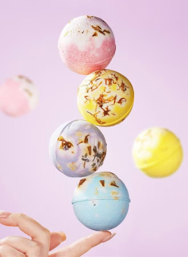 Набор бомбочек для ванны Sadoer Both Bombs с солью и сушеными цветами 4 шт. х 100 г фото 5