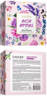 Набор бомбочек для ванны Sadoer Both Bombs с солью и сушеными цветами 4 шт. х 100 г фото 6