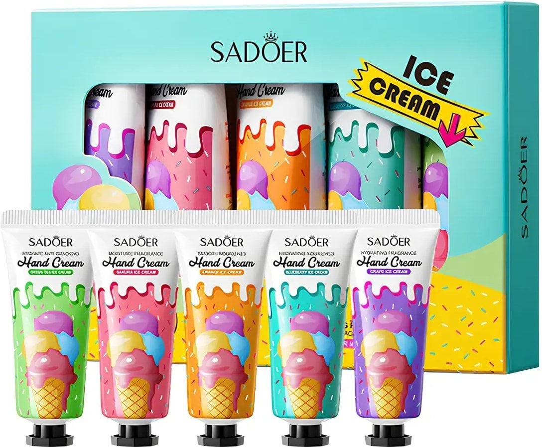 Sadoer Подарунковий набір парфумованих кремів для рук (5*20г), 1шт