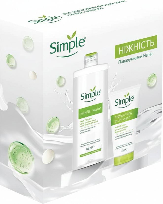 Набір Simple Ніжність (гель для вмивання 150 мл + міцелярна вода 400 мл)