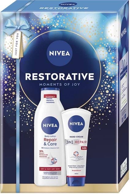 Набір Nivea Restorative (Лосьйон для тіла 250 мл + Крем для рук SOS 100 мл) 1 шт.