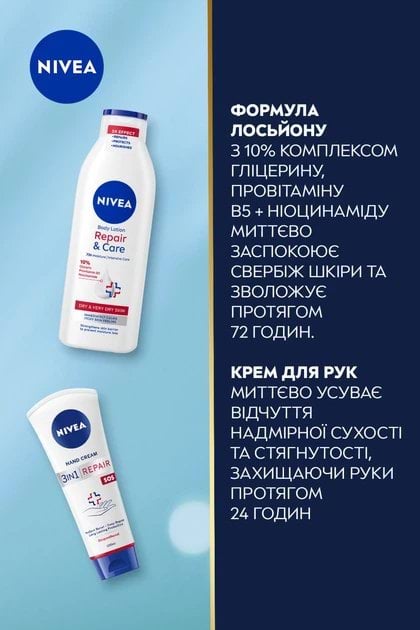 Набір Nivea Restorative (Лосьйон для тіла 250 мл + Крем для рук SOS 100 мл) 1 шт. фото 1