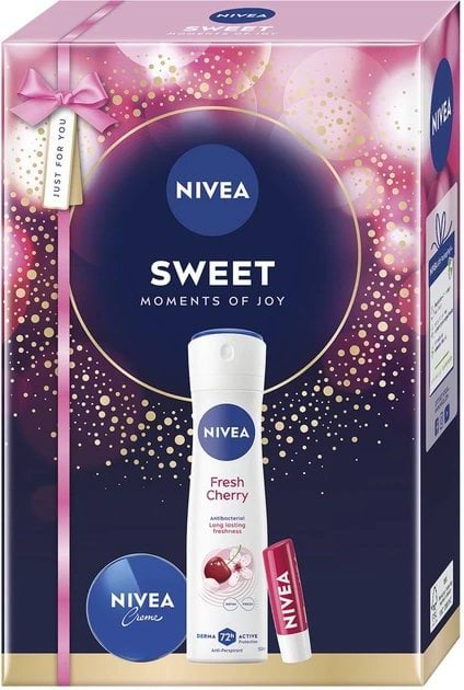Nivea набір SWEET (антиперспірант спрей, 150мл+універсал.крем, 30мл+бальзам д/губ), 1шт
