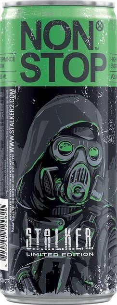 Напій енергетичний Non Stop Stalker Green сильногазований безалкогольний 0.25 л