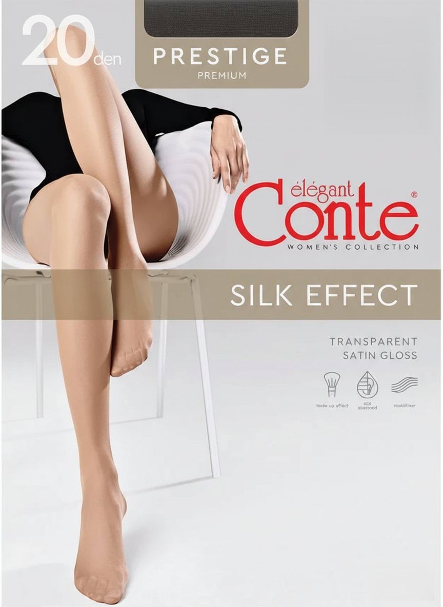 Колготки Conte Elegant Prestige 20 Den жіночі з ефектом шовку без шортиків колір nero р. 3