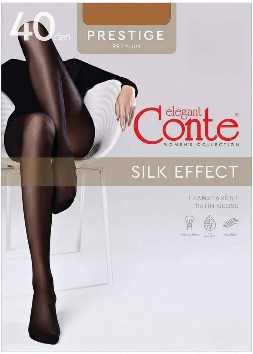 Колготки Conte Elegant Prestige 40 Den жіночі з ефектом шовку без шортиків колір bronz р. 5
