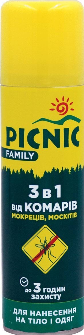 Picnic Family аерозоль 3в1 від комарів, мокреців, москітів, 125мл