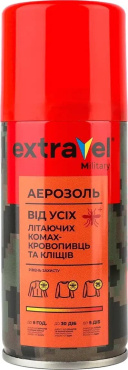 Аерозоль від усіх літаючих комах-кровопивць і кліщів Extravel Military 125 мл