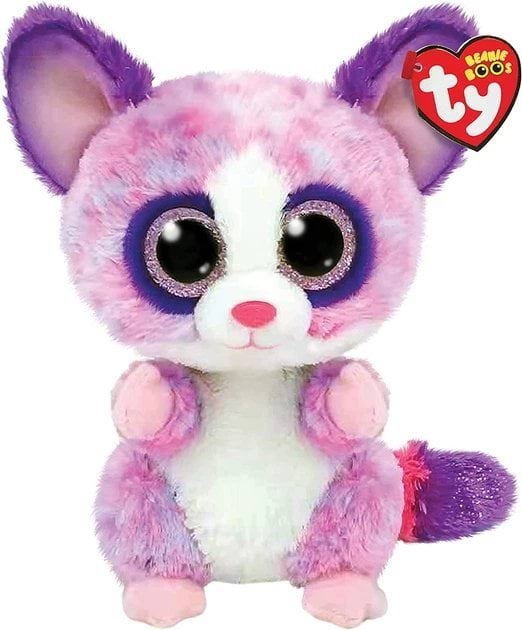 Мягкая игрушка TY Beanie Boos Розовая лемур BECCA 15 см