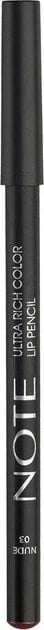Олівець для губ Note Ultra Rich Color Lip Pencil ультранасичений 03 Nude 1.1 г