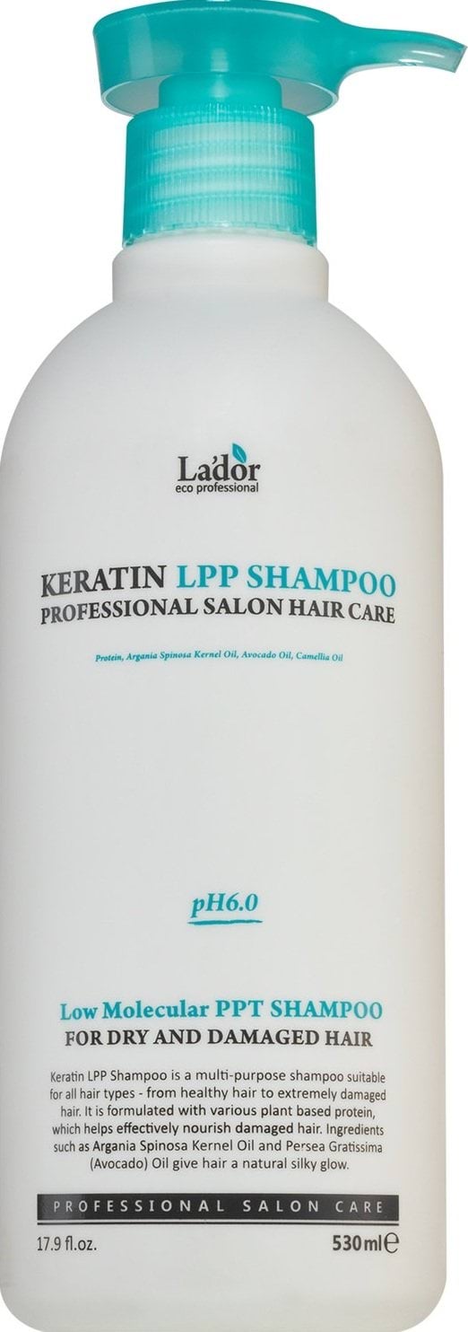 Шампунь La'dor Keratin LPP Shampoo pH 6.0 кератиновый бессульфатный 530 мл фото 5